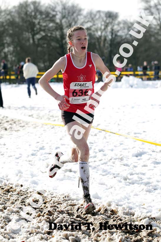 Harriet Knowles-Jones (Warrington) on her way to winning the under-15 girls Northern Cross Country Championships.